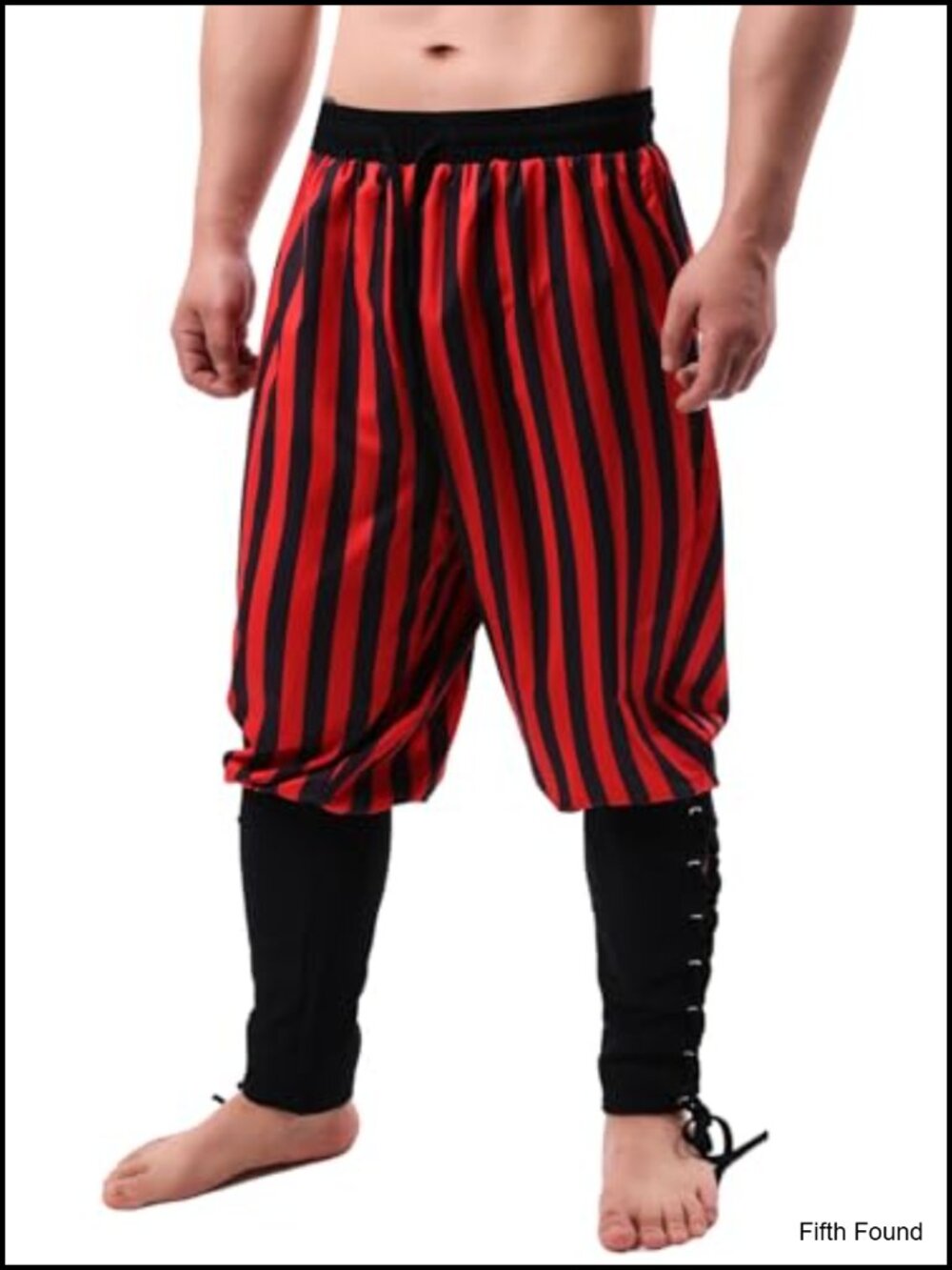 Medieval Viking Pirate Costume Pants, Renaissance Cosplay Trousers, Lace-Up